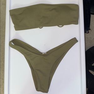 Zaful Ribbed High Cut Bikini